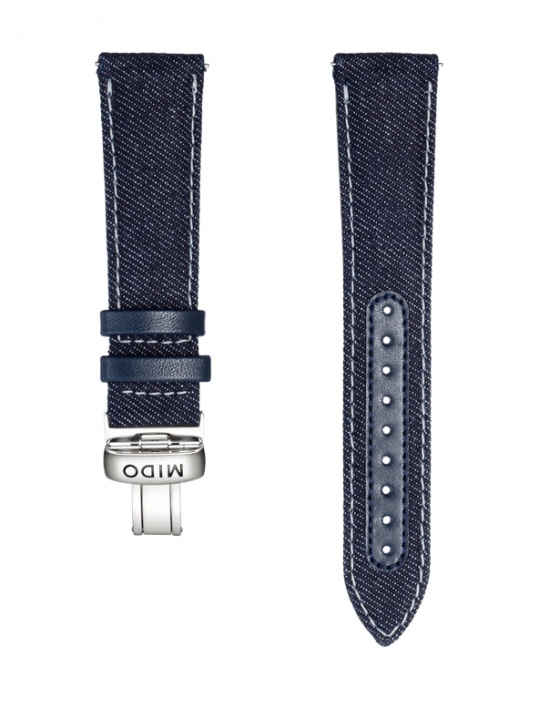 Cinturino in tessuto blu 21mm