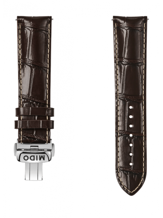 Cinturino in pelle marrone 22mm