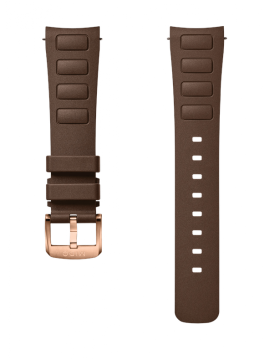 Multifort TV Big Date cinturino in gomma marrone 22mm