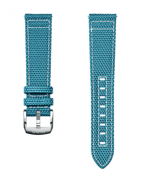 Cinturino in tessuto blu 21mm