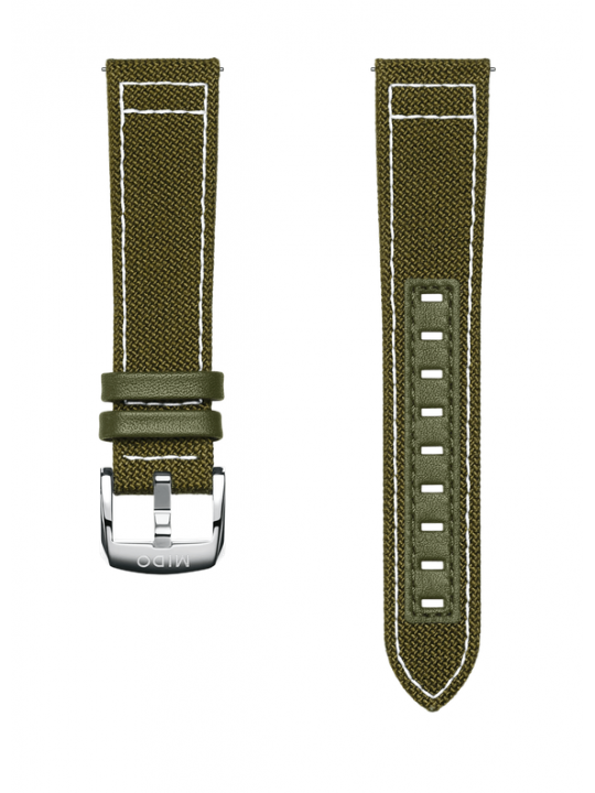 Cinturino in tessuto verde 21mm