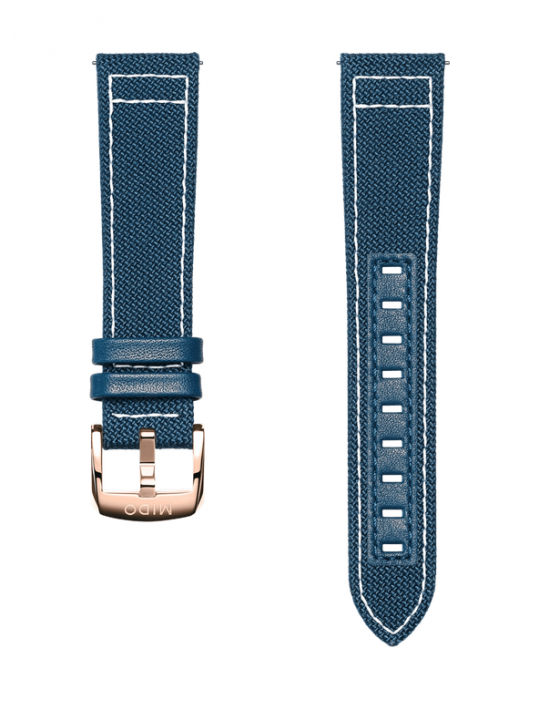 Cinturino in tessuto blu 21mm
