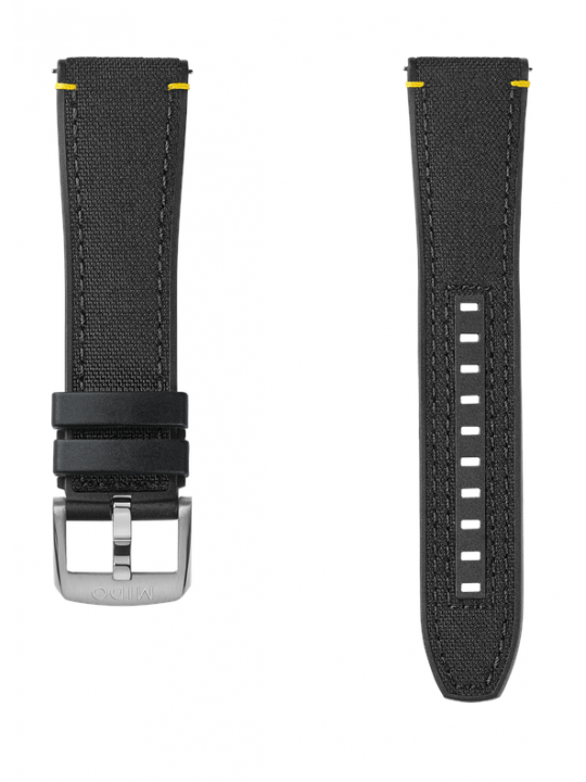 Multifort TV Chronograph cinturino in tessuto e gomma nero 23mm
