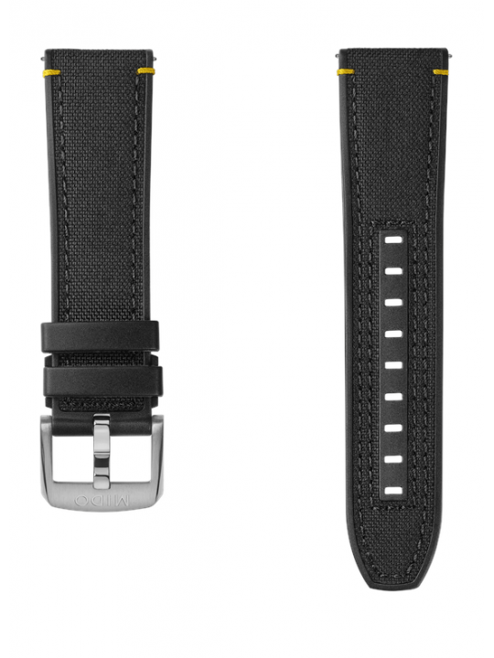 Multifort TV Big Date cinturino in tessuto e gomma nero 22mm
