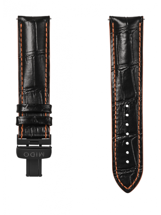 Multifort Gent cinturino in pelle nera 22mm