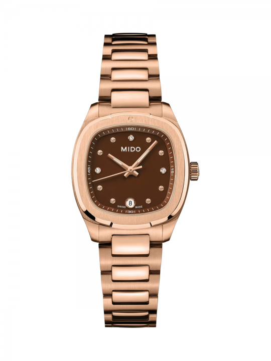 Multifort TV 28 Quartz Quadrante Marrone PVD Oro Rosa con Diamanti