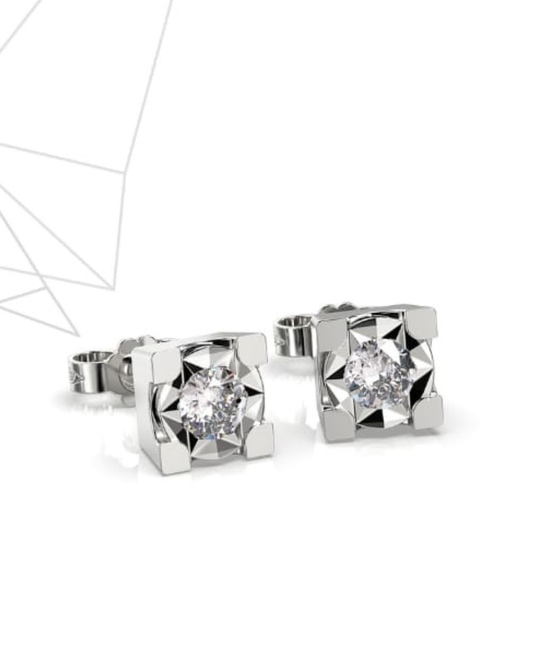 Orecchini quadrati con diamante